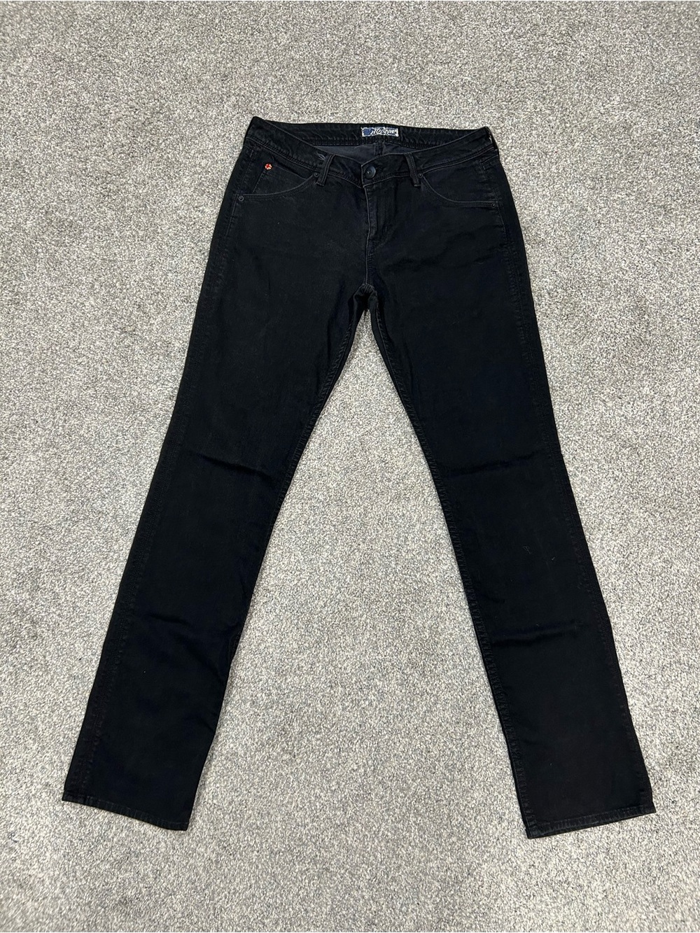 Hudson Jeans Women's Black Straight Leg Slim Low Mid Rise W402DOB Jeans 31 x 34